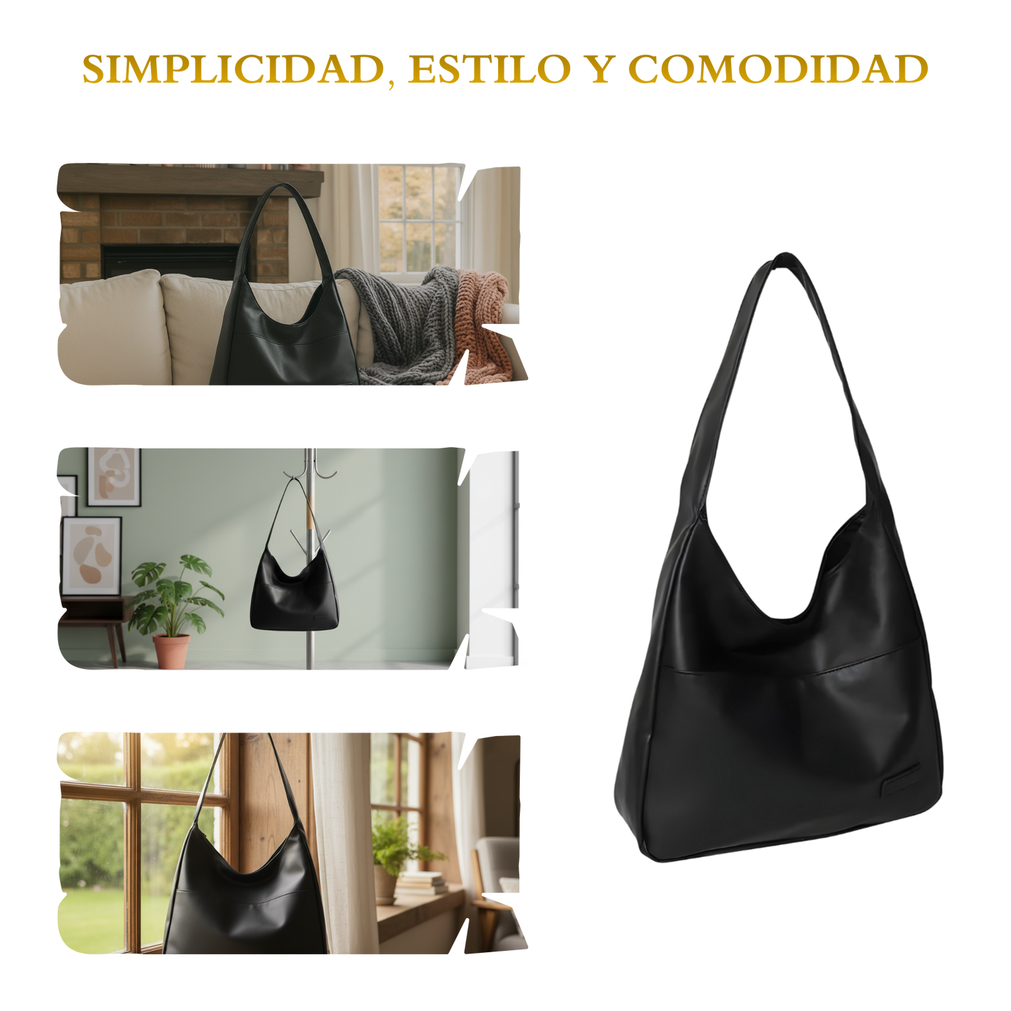 Bolso de Hombro Retro Minimalista, Ligero y Elegante.